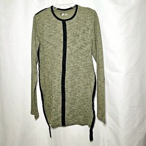 Mens Olive Green Thermal Long Sleeve Cotton Blend Shirt Size Small